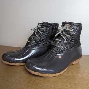 Sperry Syren Women's Size 6 Black Quilted Duck Boots Winter Boots
